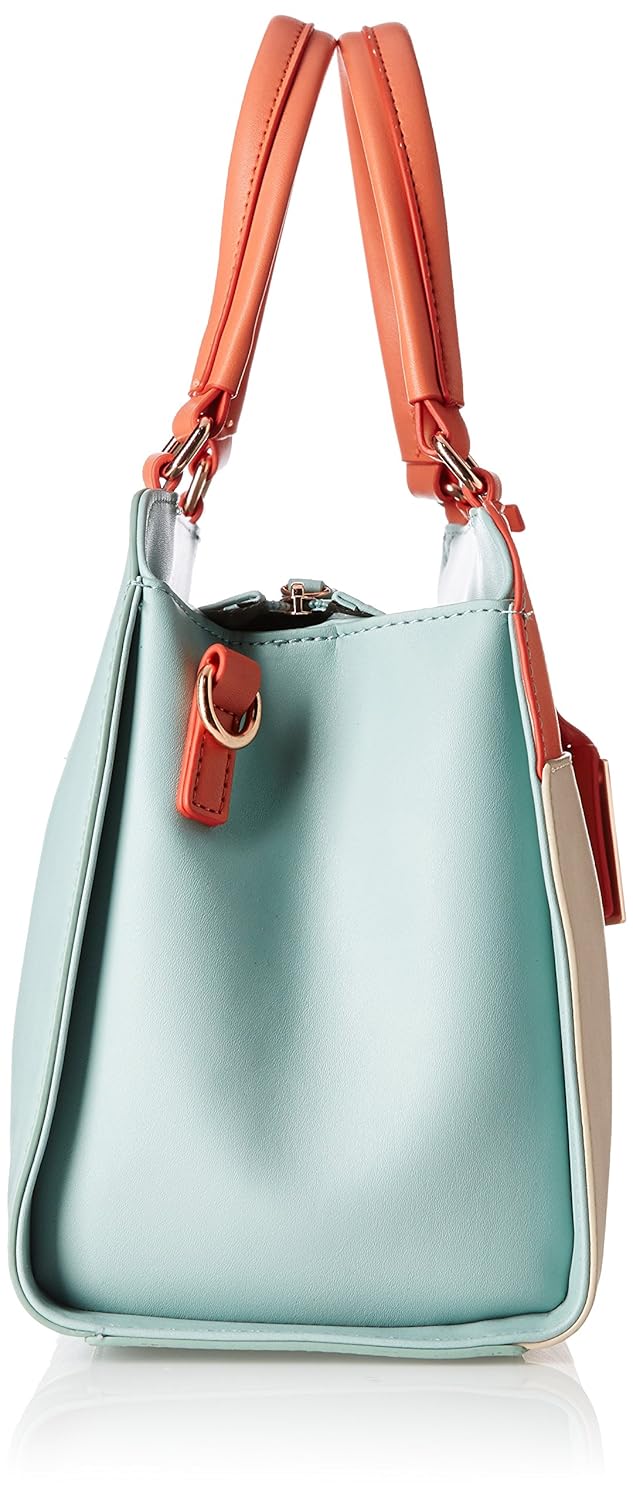 caprese norma women's satchel (peach, off-white and blue) ()