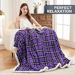 inhand Women's Purple Sherpa Throw Blanket Plush