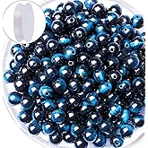 QINJIEJIE 60PCS Blue Sapphire Tiger Eye Beads 8mm Stone Beads Round Loose Gemstone Bead for Bracelet Beading Crystal Jewelry Making DIY Necklace Earrings 0.32"