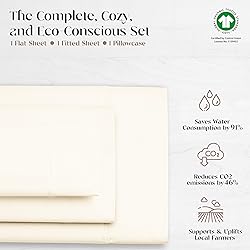 Carressa Linen 100% Organic Cotton Sheet Set Twin