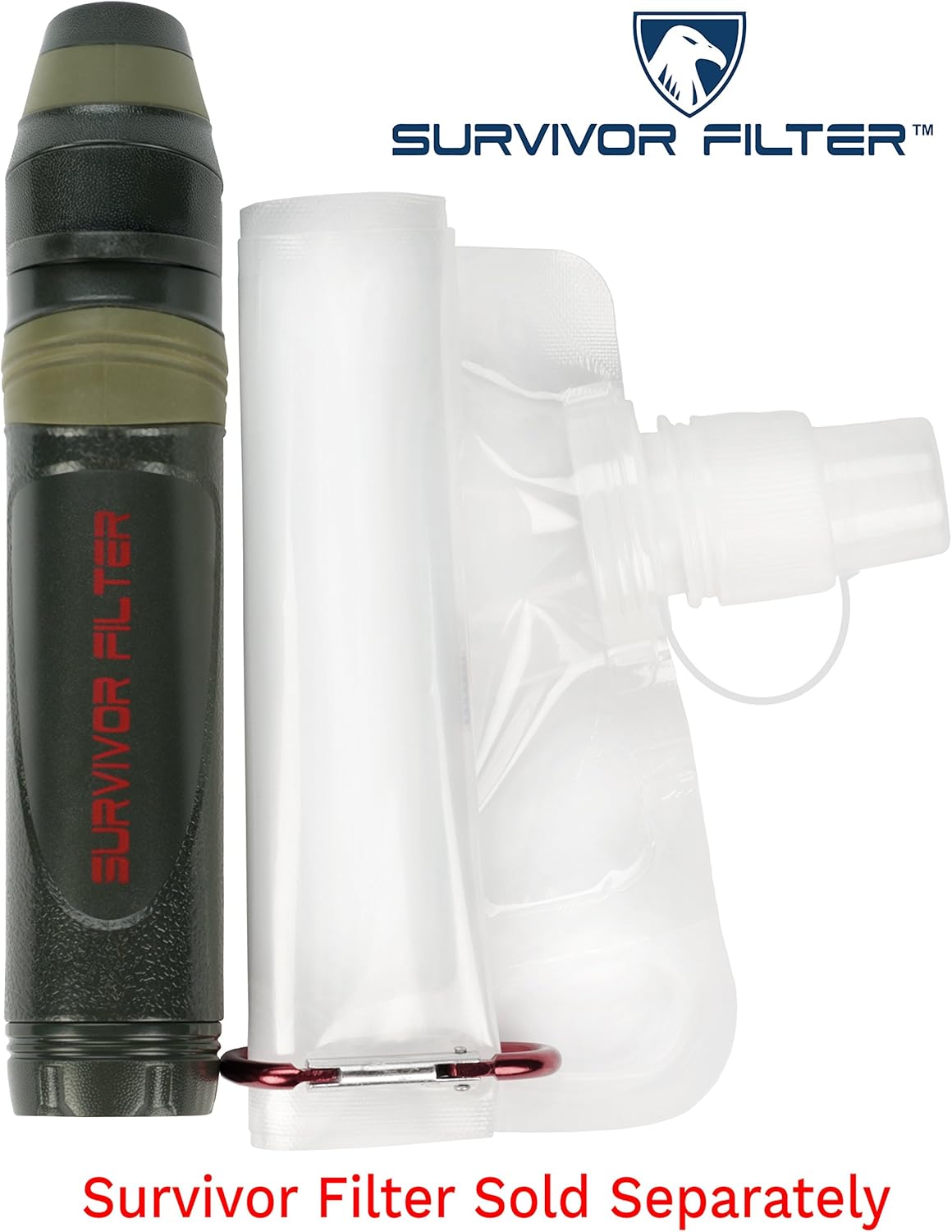 Survivor Filter Collapsible Canteens (33oz) 2 Pack (2L Total) - Durable Carabiners and Handles. Squeeze Water Through a Filter or Use as Water Bottles. Light and BPA Free. : Sports & Outdoors