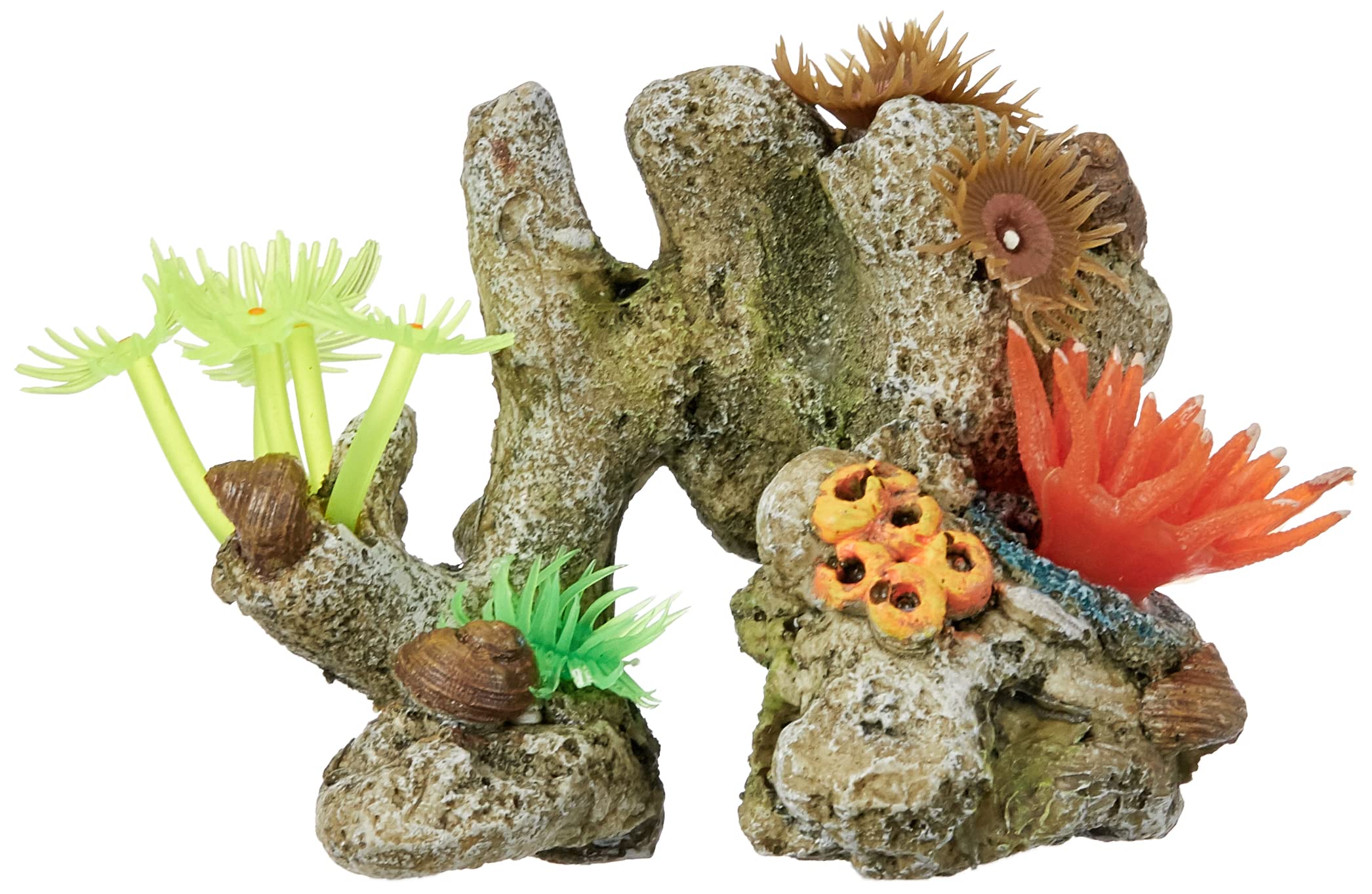 Nobby Coral Stone with Plants Aquarium Ornaments, 11 x 7 x 8.5 cm