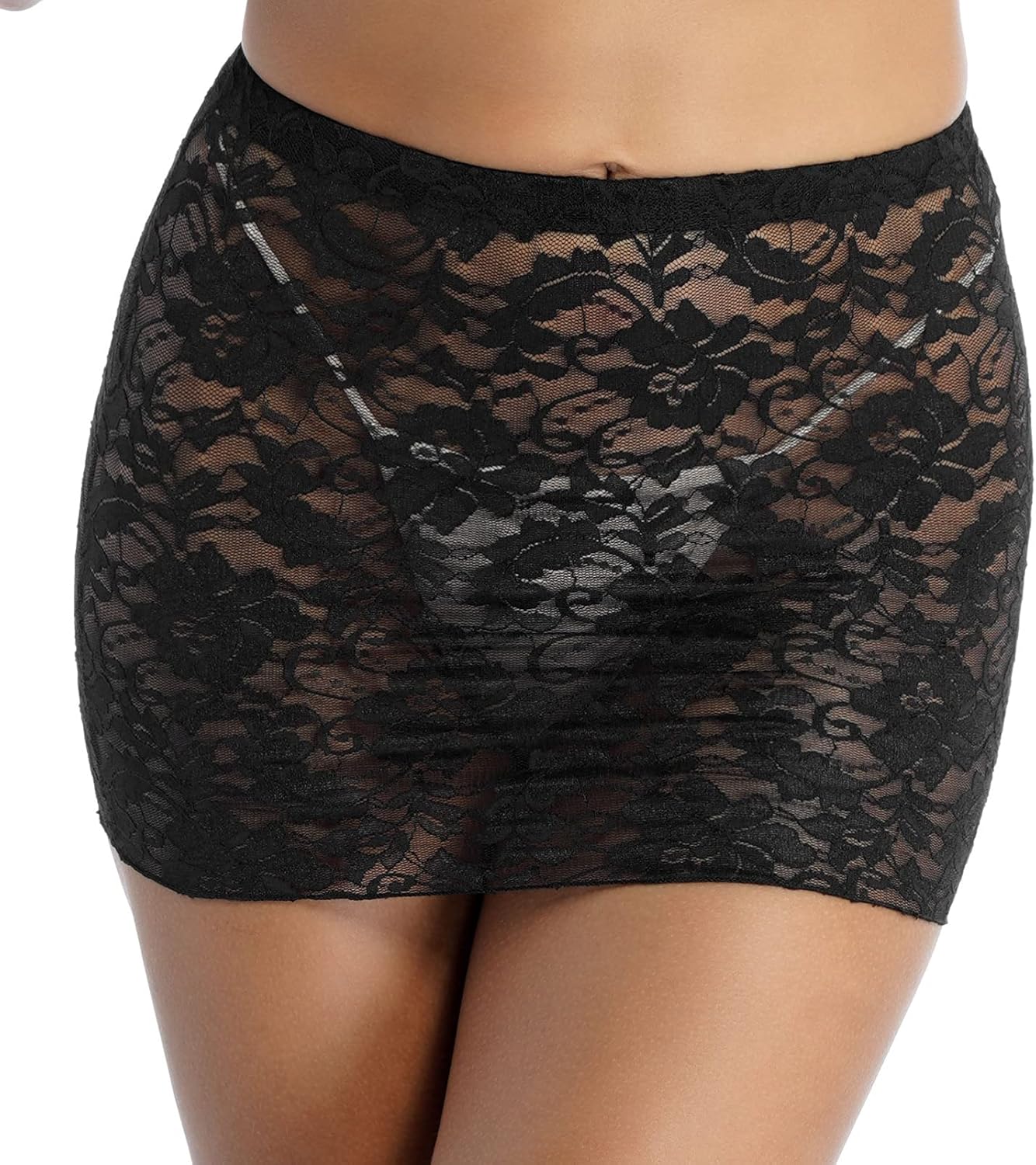 Damen Unterrock Aus Satin - Langer Spitzen-Unterrock Für Kleider & Röcke