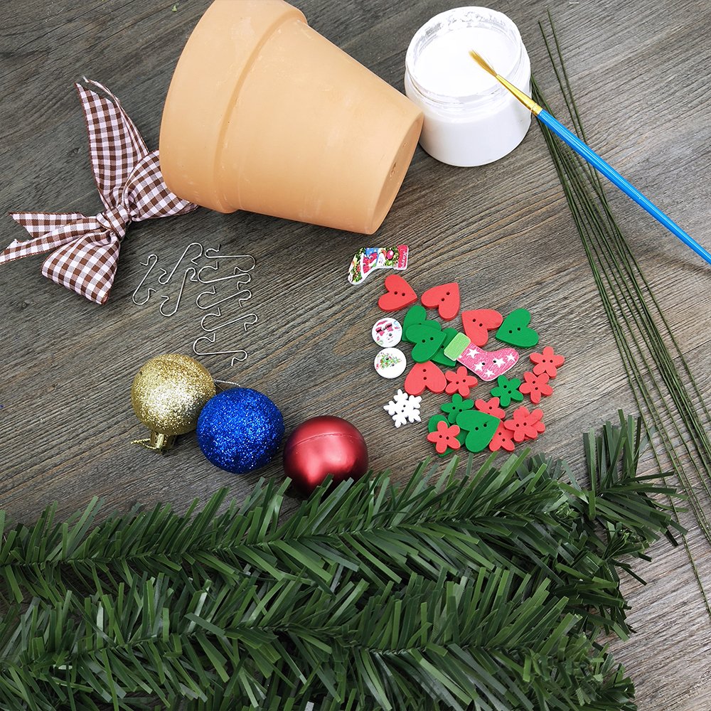 Supla 24 Pcs Artificial Christmas Wired Pine Garland Ties Faux