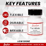 Angelus Matt White Leather Paint 29.5 ml for Shoes Belts Watch Straps view 2