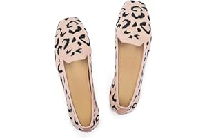 Frank Mully Women's Loafer Flats Square Toe Comfortable Office Work Shoes, Cute Penny Loafer Slip On Walking Driving Shoes