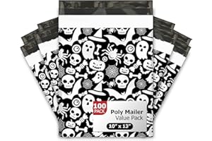 10x13 (100) Halloween Fall Designer Poly Mailers Waterproof Self Sealing Tear Resistant Polymailers Shipping Envelopes Premiu