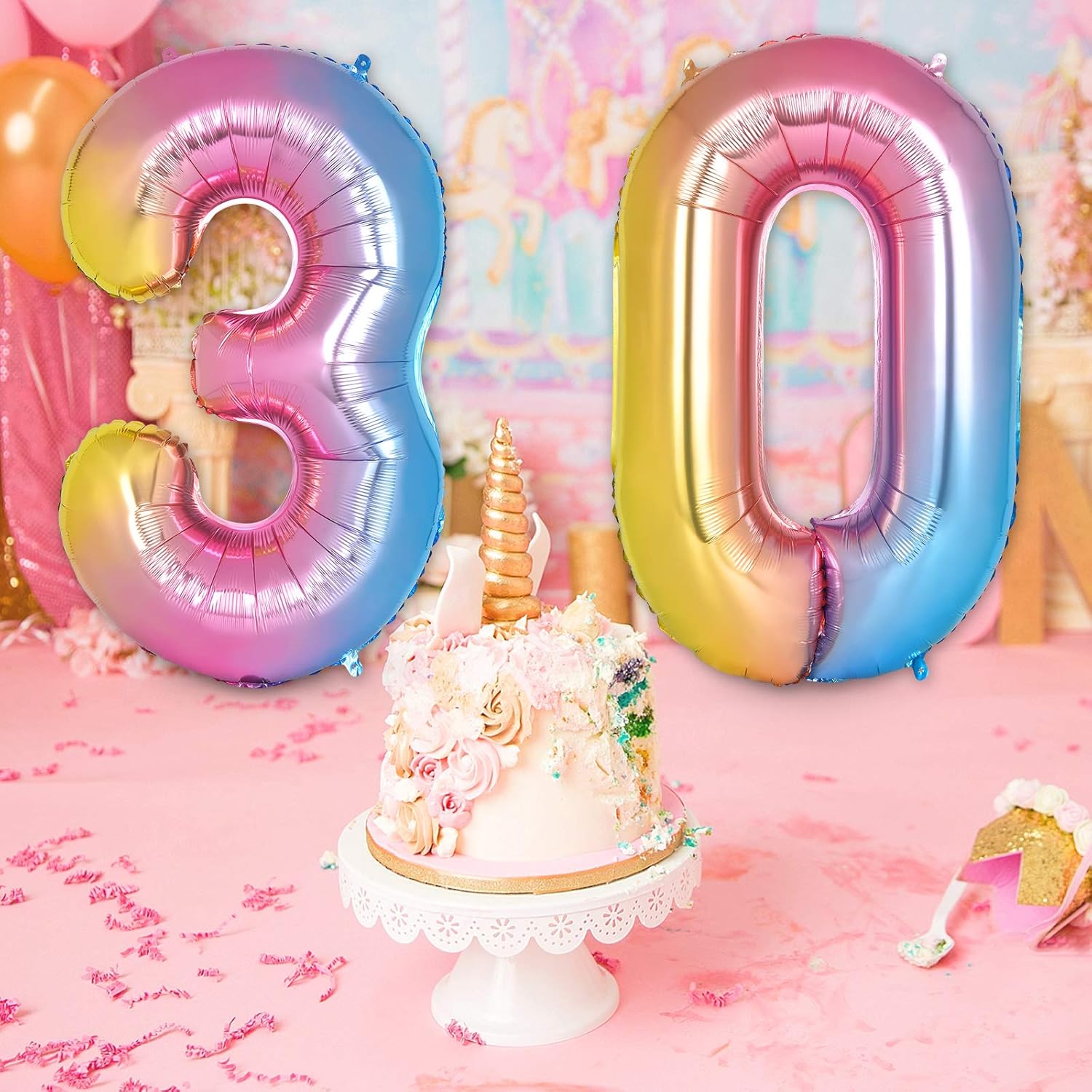 40 inch Rainbow Gradient Colorful Number 8 Balloons Foil Helium Balloons for Party Wedding Bachelorette Birthday Bridal Graduation Celebration Decorations Large Digital Balloons ( Rainbow Number 8 ): Toys & Games