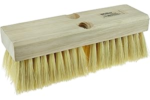 Weiler 44028 Deck Scrub Brush, White Tampico Fill, 10"