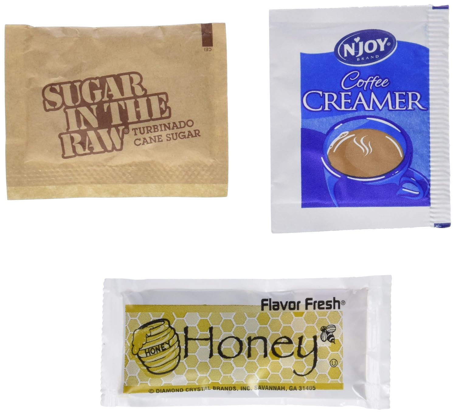 Coffee On The Go Bundle! 100 Honey Packets, Njoy Coffee Creamer