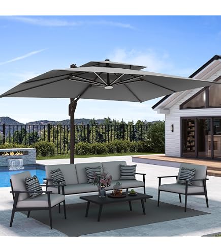 hasle outfitters patio umbrella 9x12 FT Cantilever Umbrella, Outdoor Offset Large Rectangular Heavy Duty Umbrellas with 360° Rotation for Pool Garden Deck，Grey : Patio, Lawn & Garden Women's Burton Highshot X while the ventilated top Color:Stay Gold Electric bikes