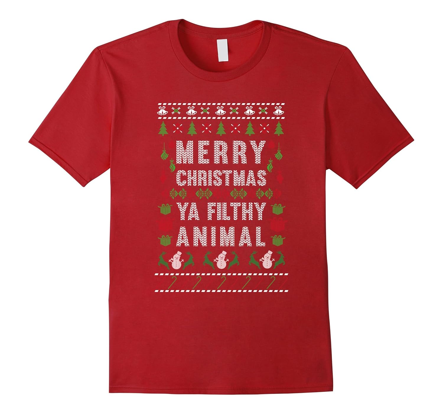 Merry Christmas Funny Joke Filthy Animal T-Shirt-ANZ