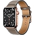 DONEGANI LB1 Leather Band for Apple Watch Hermes Women Men Ultra 2 49mm, Series 10 46mm, 9 8 7 45mm 41mm, SE 6 5 4 44mm 40mm, 3 2 1 42mm 38mm iWatch, Strap Concrete