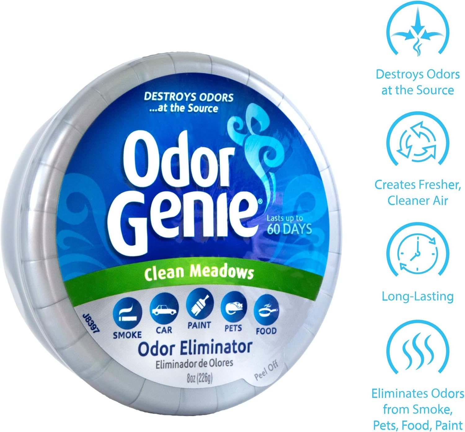 Odor Genie - Odor Eliminator with Clean Meadows Fragrance - 8 oz.: Home & Kitchen