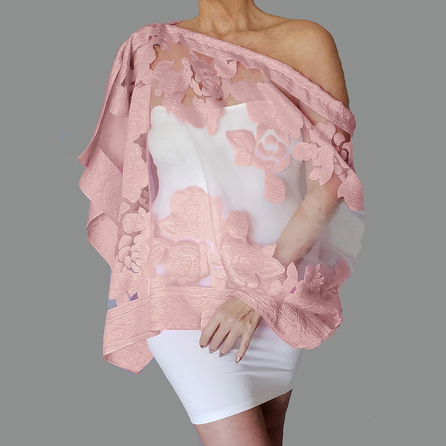 blush wedding shawl