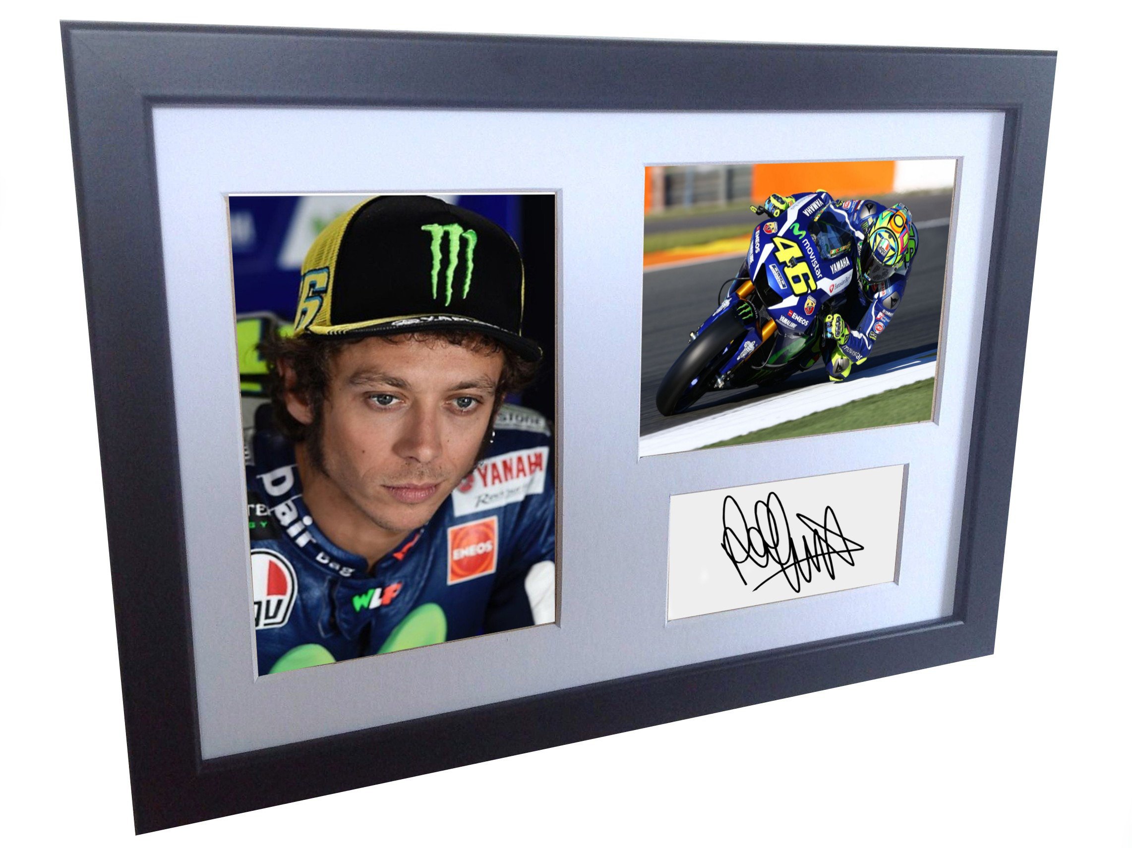 Signed Valentino Rossi Autographed Photograph Photo Picture Frame Memorabilia A4