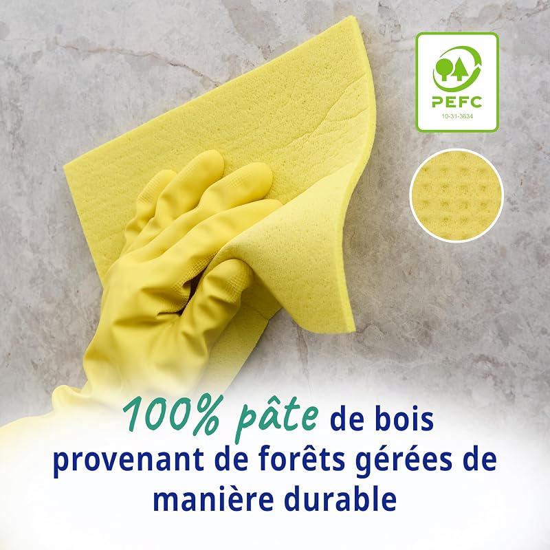 Carréponges The Essentials | Éponges Vaisselle Plates pour Nettoyage Cuisine et Salle de Bain | Lot de 48 (12 x 4)