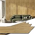 WADILE PVC Wood Grain Panels for Wall, 15.7 in X 17.1 ft Soundproof Wall Panels for Wall Paneling Peel and Stick Wall Panels, 3D Wall Panels for Interior Decor, Cover 22.4 Sqft, Light Oak