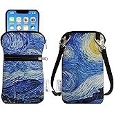 Tainada Neoprene Universal Cell Phone Double Zipper Sleeve Pouch Case Carrier Bag for Men Women w/Crossbody Strap/Neck Lanyard | Shock-Absorbing | Lightweight | (Starry Night)