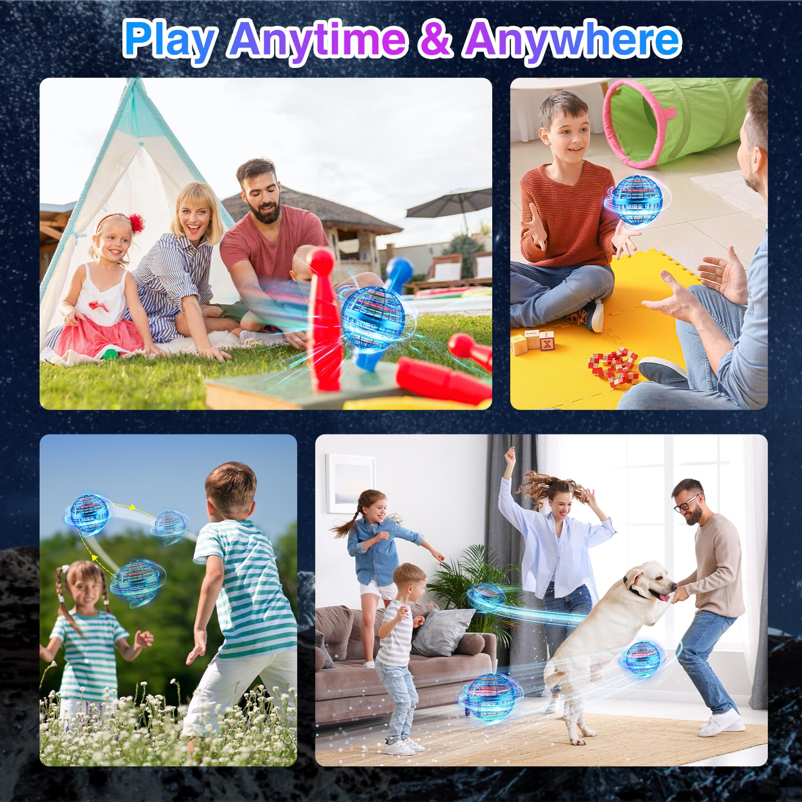 Flying Orb Ball, Flying Spinner Ball Toy, Hand Controlled Boomerang Hover Ball, Fidget Spinner Stress Ball, Christmas Birthday Cool Toys Gifts for 6 7 8 9 10+ Year Old Boys Girls Teens Indoor Outdoor