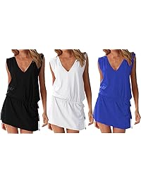 Hount - Bañador de playa para mujer, cuello en V, corto