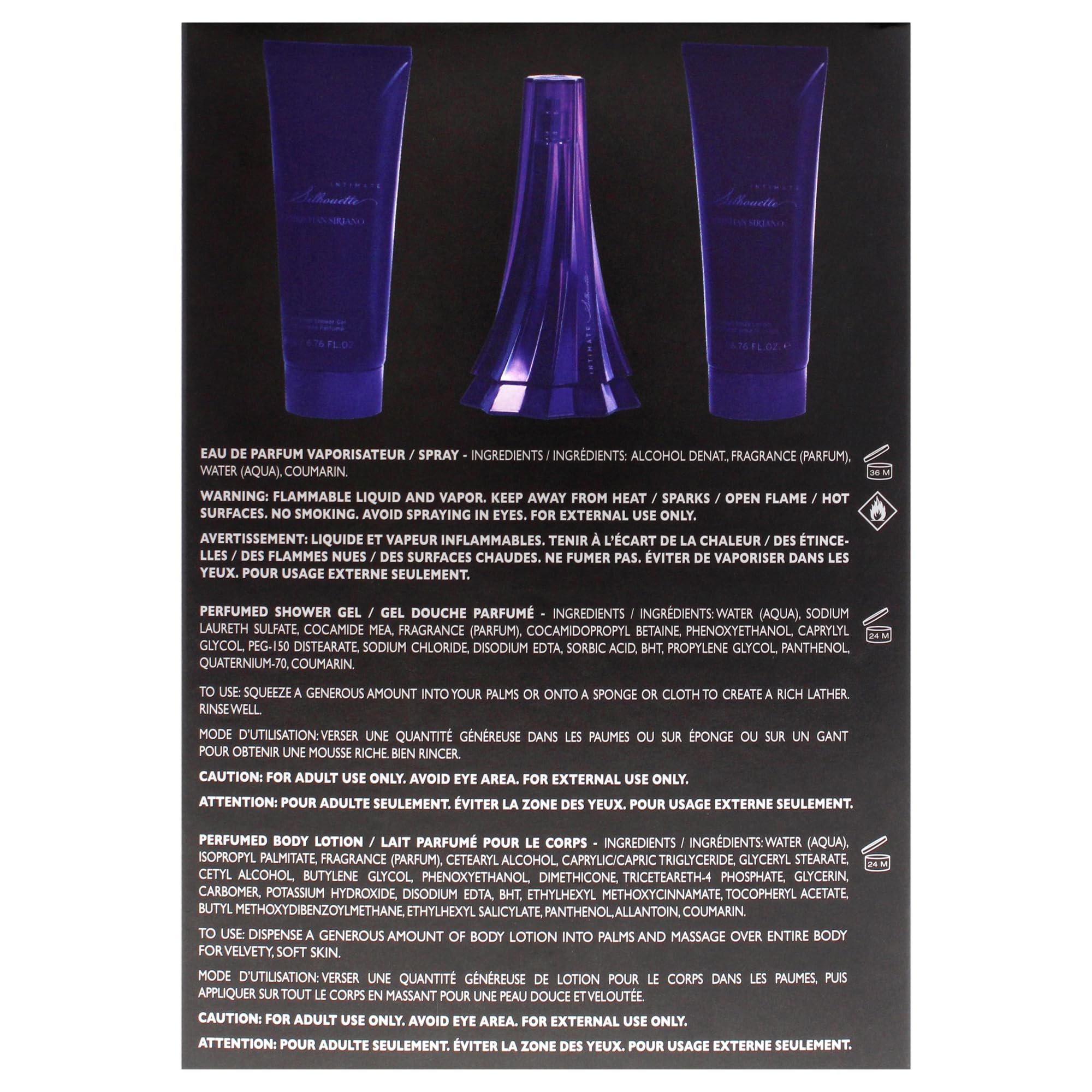 Christian Siriano Silhouette Intimate for Women - 3 Pc Gift Set 3.4oz EDP Spray, 6.76oz Body Lotion, 6.76oz Shower Gel