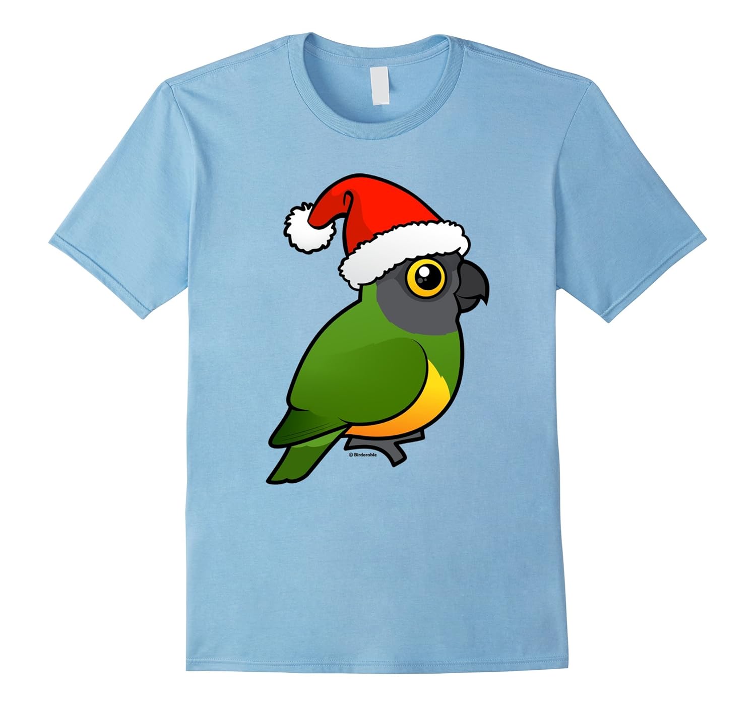 Cute Senegal Parrot Christmas T-Shirt | Bird as Santa Claus-ANZ