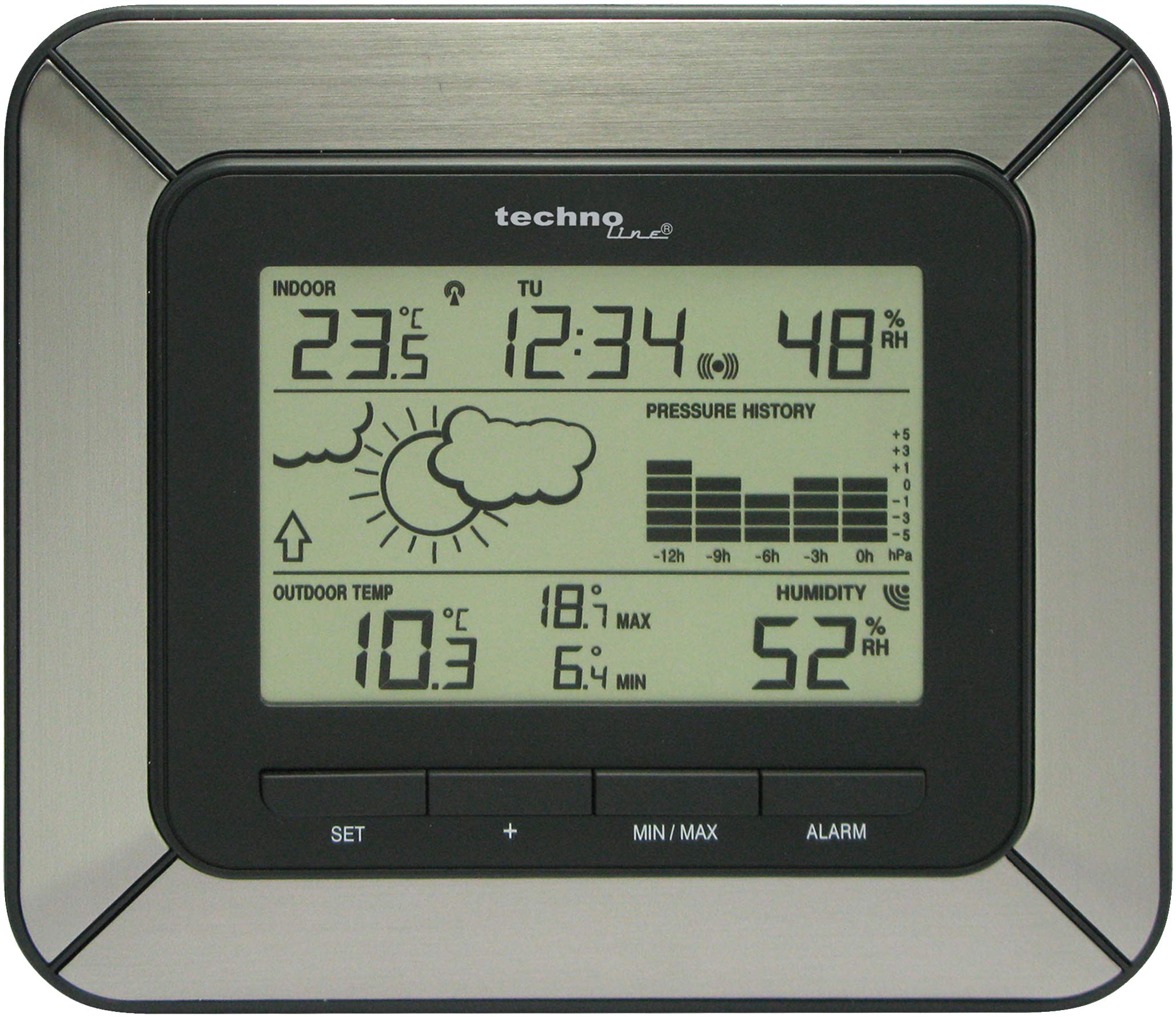 Technoline WS 9273-IT Weather Station - Aluminium/Black