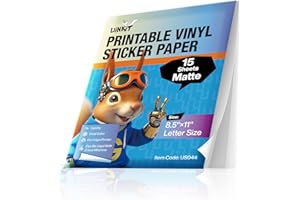 Uinkit Professional-Grade Matte PET Sticker Paper - 8.5"x11" Letter Size | Industrial Waterproof, No-Smudge & Quick-Dry | For E-Commerce, Product Branding & Professional Organization | 15 Sheet Packs