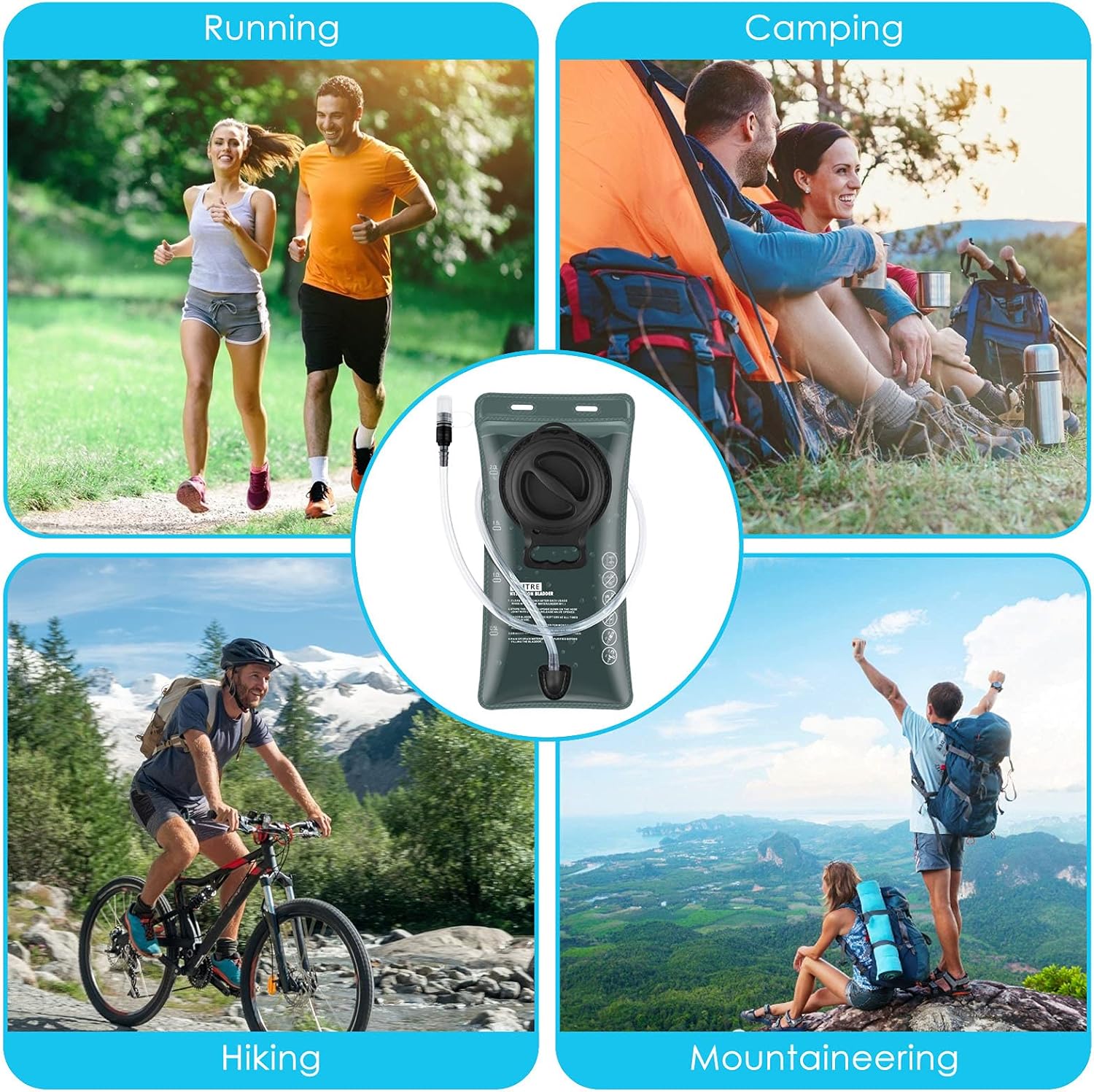 BROTOU Hydration Water Bladder 2L Leak Proof Water Reservoir, BPA Free and Taste Free, Hydration Bag Pack Hiking, Outdoor, Cycling, Running, Climbing and Camping : Sports & Outdoors