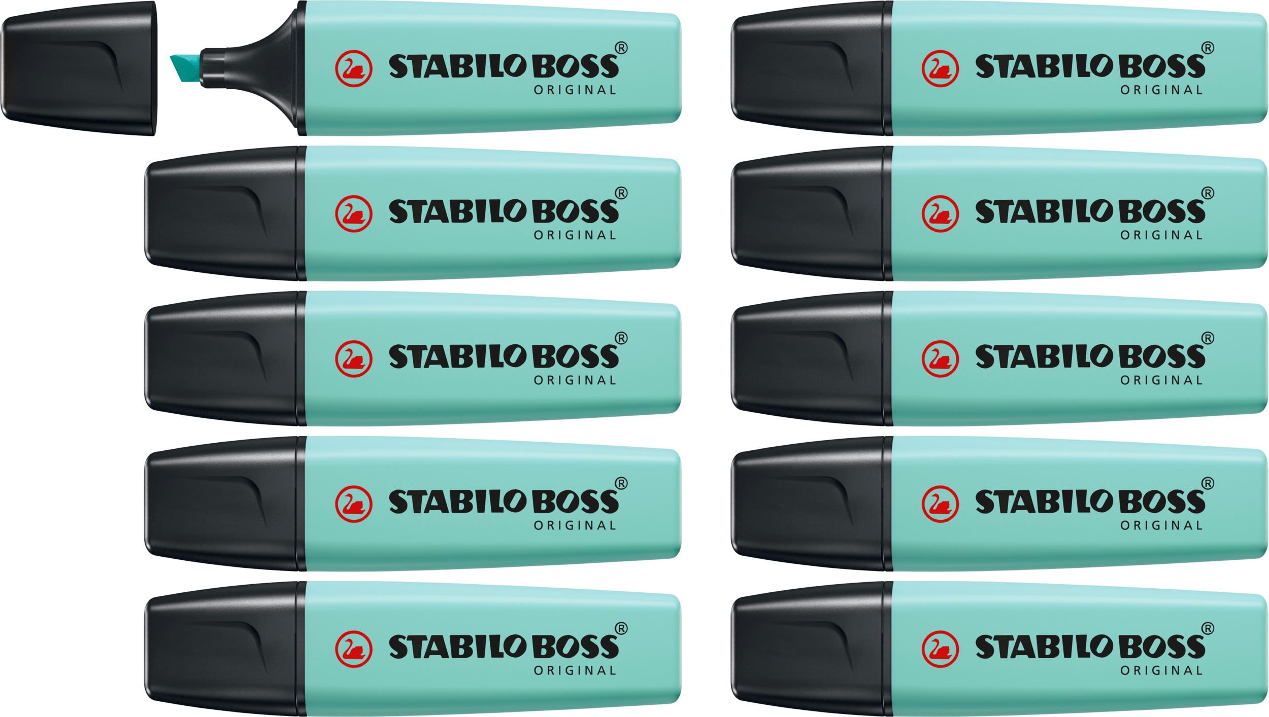 STABILO BOSS ORIGINAL Pastel - Highlighter - Pack of 10 - Touch of Turquoise