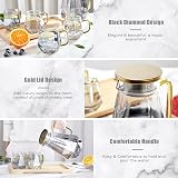 DUJUST Black Diamond Glass Pitcher 1.8L with Lid - Borosilicate Carafe view 3