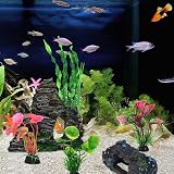 QZQ Aquarium Decorations 14 PCS Resin Plants Rockery Starfish Coral Set view 5