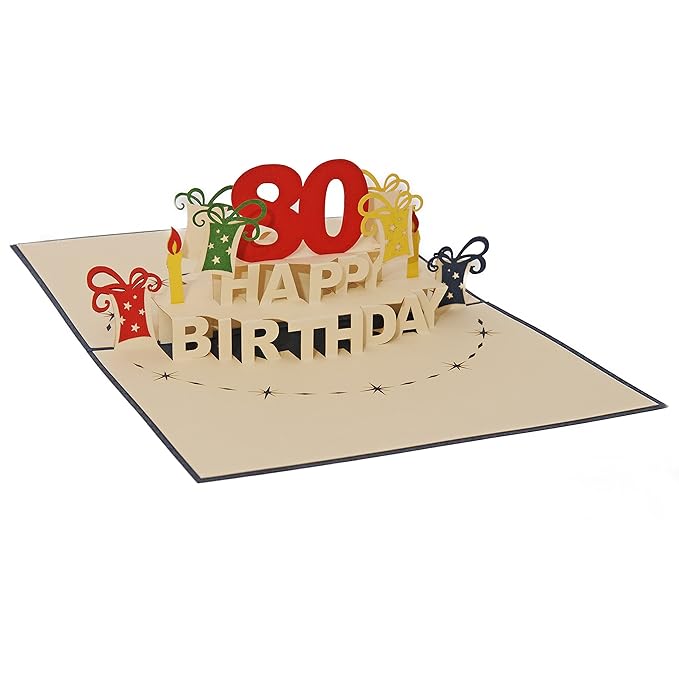 3D-Geburtstagskarte Zum 50. – Filigranes Laser-Cut-Design, Entfaltet Sich Zur Torte, 17x24 Cm