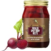 Green Jay Gourmet Fresh Spicy Pickled Baby Beets - Grandma&rsquo;s Spicy Recipe - Spicy, Tangy, and Vinegary Brine - Simple Natural Ingredients - Freshly Made &amp; Hand Jarred - 16 Ounce Jar