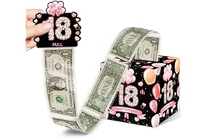 AZBUK 18th Birthday Surprise Gift Box, 18th Birthday Gifts for Boys Girls, Happy Birthday Money Gift Boxes for Cash, 18th Birthday Party Decorations Supplies（with 35PCS Bags）