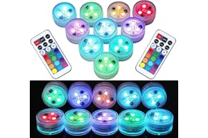 LUXJET Mini LED Tea Lights with Remote - Small Submersible LED Lights Battery Powered - Pumpkin Lights for Inside Pumpkin Halloween Decorations