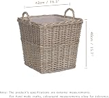 Wickerfield Square Rustic Log Basket Fireside Heavy Duty With Liner 42x42x40 cm view 3