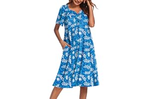 Ekouaer Women's House Dress with Pockets