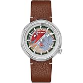 Bulova Men's Frank Lloyd Wright Automatic Watch, Brown Leather Strap, 38mm