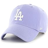 47 Los Angeles Dodgers Hat Mens Womens Clean Up Adjustable Cap, Lavender/Light Purple