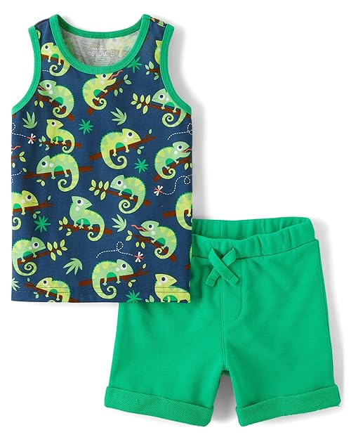 The Children's Place,Baby-Boys,and Toddler Tank Top and Shorts 2 Piece Outfit,Vernon Navy,4 Years