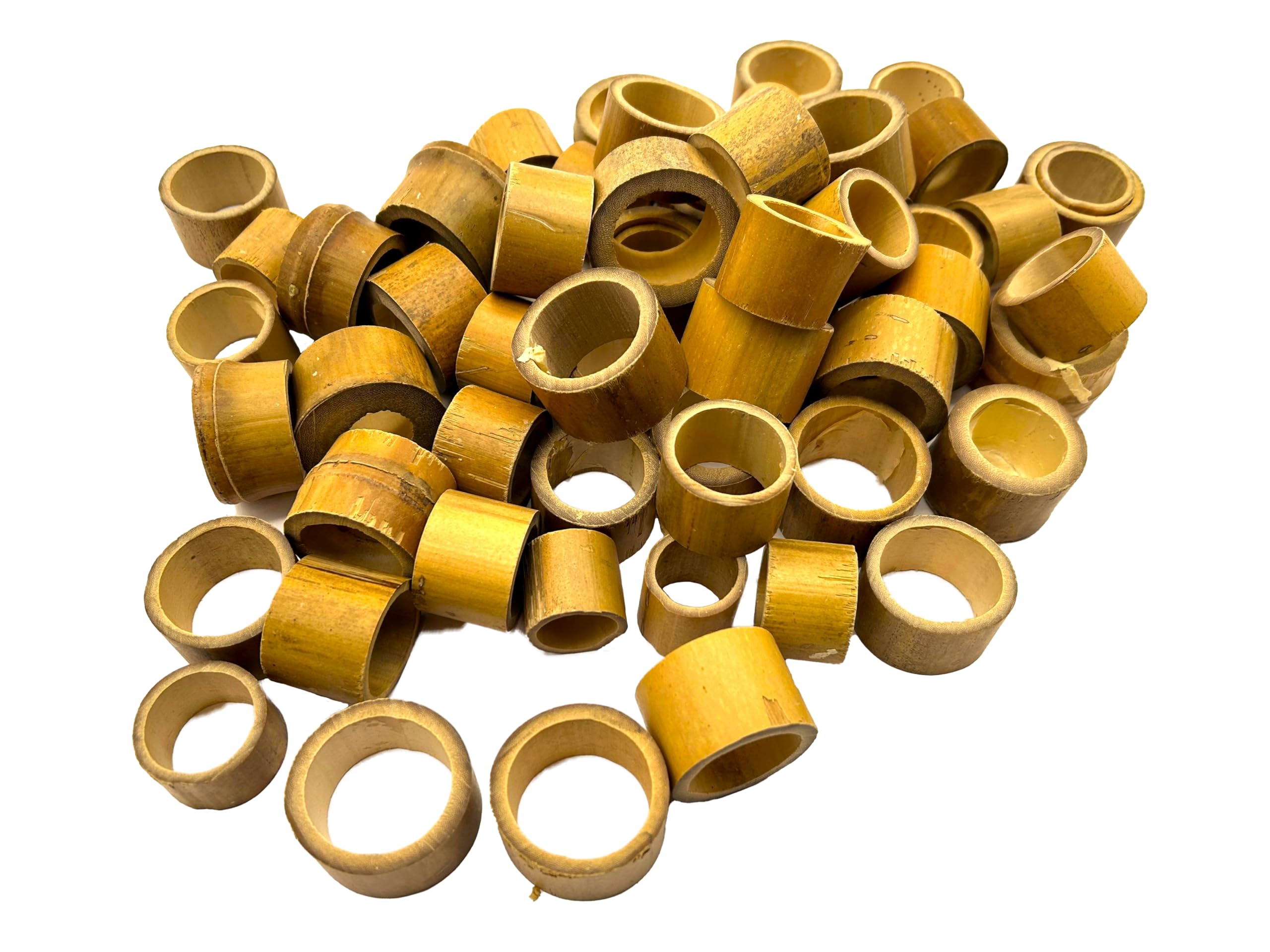 Natural Bamboo Circles | 500 gram Pack (Approximately 60 Circles) | Sensory Development | Natural Crafts | Bamboo Off cuts