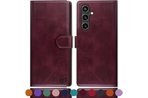 SUANPOT for Samsung Galaxy S23 FE Wallet case 【RFID Blocking】 Credit Card Holder,PU Leather Flip Folio Book Phone case Cover Women Men for Samsung S23 FE 5G case Wallet Wine Red