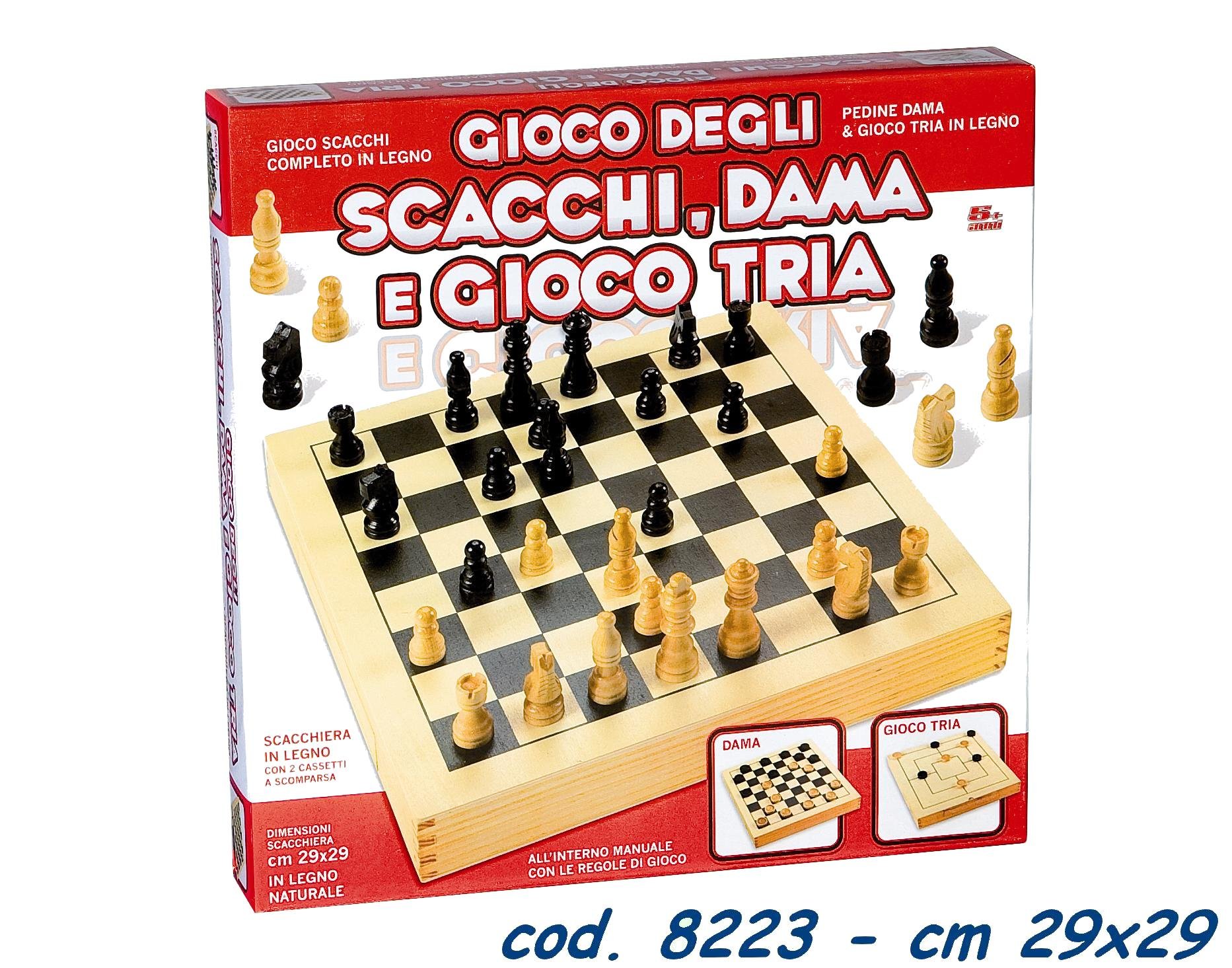 RS GIOCO TAVOLO DAMA/SCACCHI/TRIS 8223