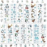 Jetec 1600 Pieces Winter Sticker Bulk Snowman Snowflake Elk Mouse Polar Bear Stickers Sheet for Winter Holiday Party Favor