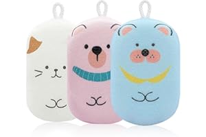 Baby and Kids Bath Loofah Sponge, Soft and Absorbent Toddler Exfoliating Body Scrubber Shower Loofa Sponge,Cute Pattern Desig