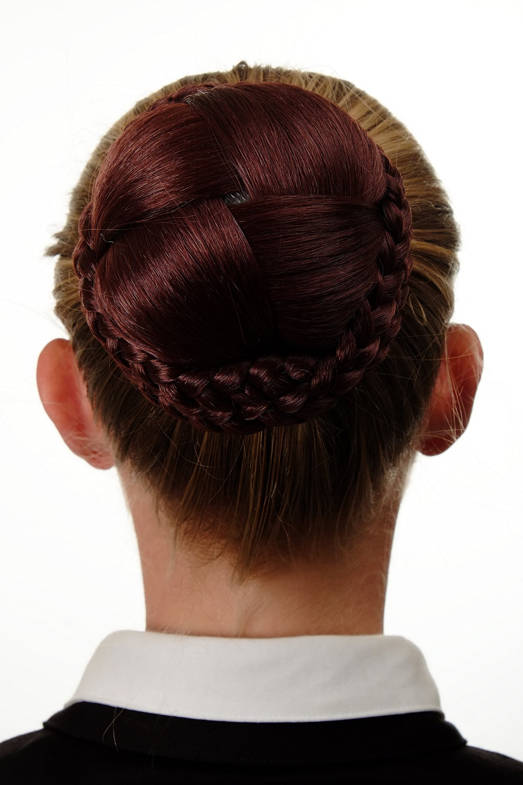 WIG ME UP - N796-35 Hairbun Hairpiece bun hair knot braided elaborate braided plaited rim traditional custom red brown auburn