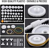 Fafeicy Plastic Gears Set Pulley Belt Worm Crown Gear Kits for Robot Toy DIY view 5