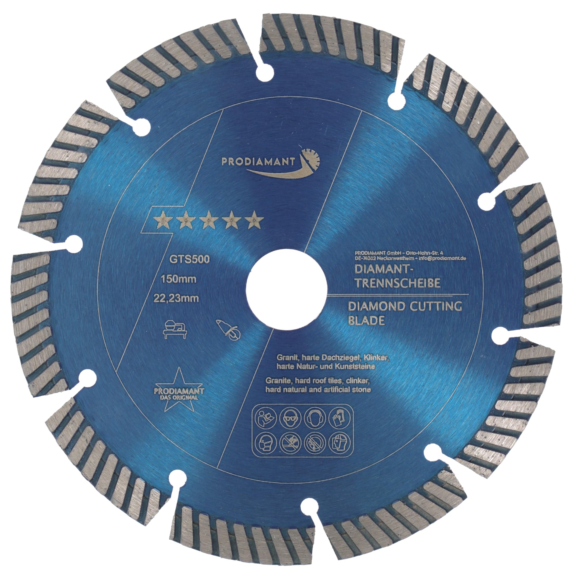 PRODIAMANT Professional Diamond Saw Blade Granite FASTCUT 150 mm 6" x 22.23 mm Diamond Cutting disc 150mm